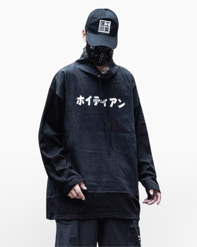Black sales japanese hoodie