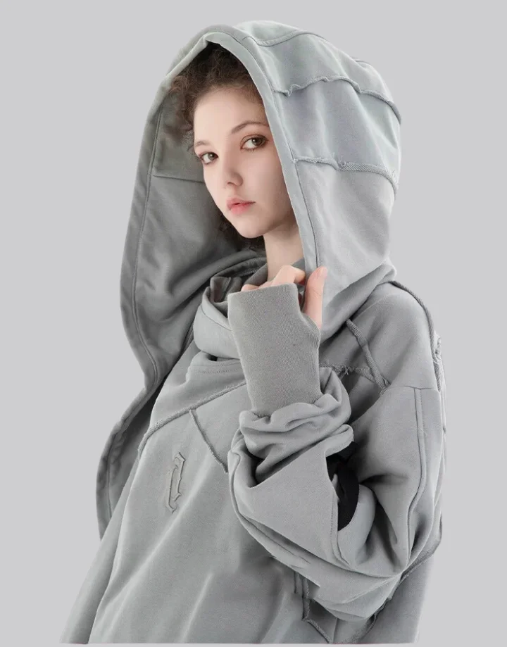 Techwear Cyberpunk Grey Hoodie