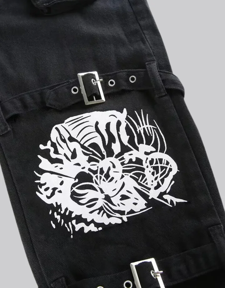 Techwear Women Goth Cargo Pants