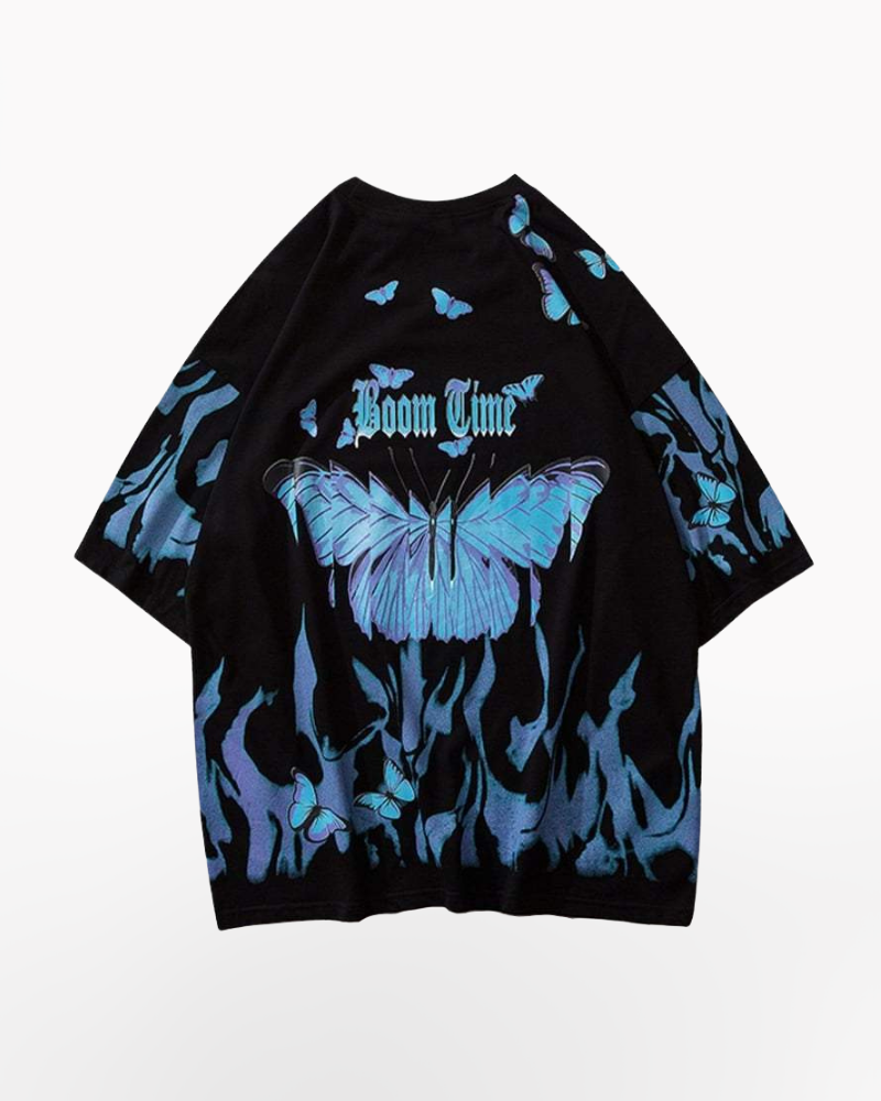 Techwear Blue Butterfly Shirt