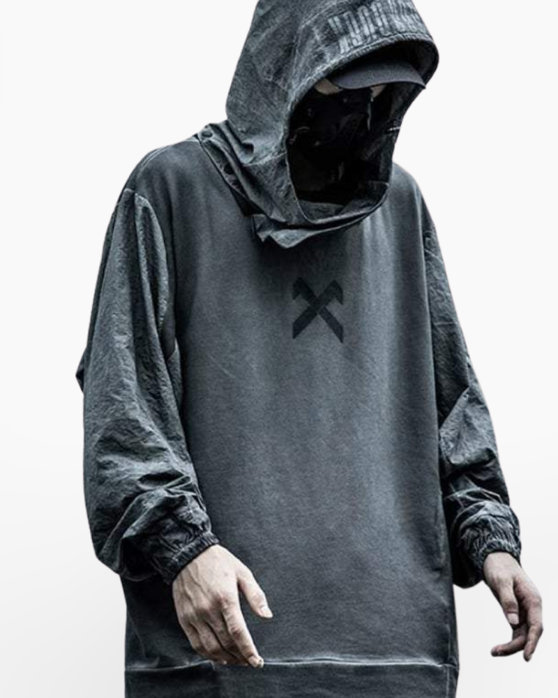 Techwear Hoodie with Removable Hood