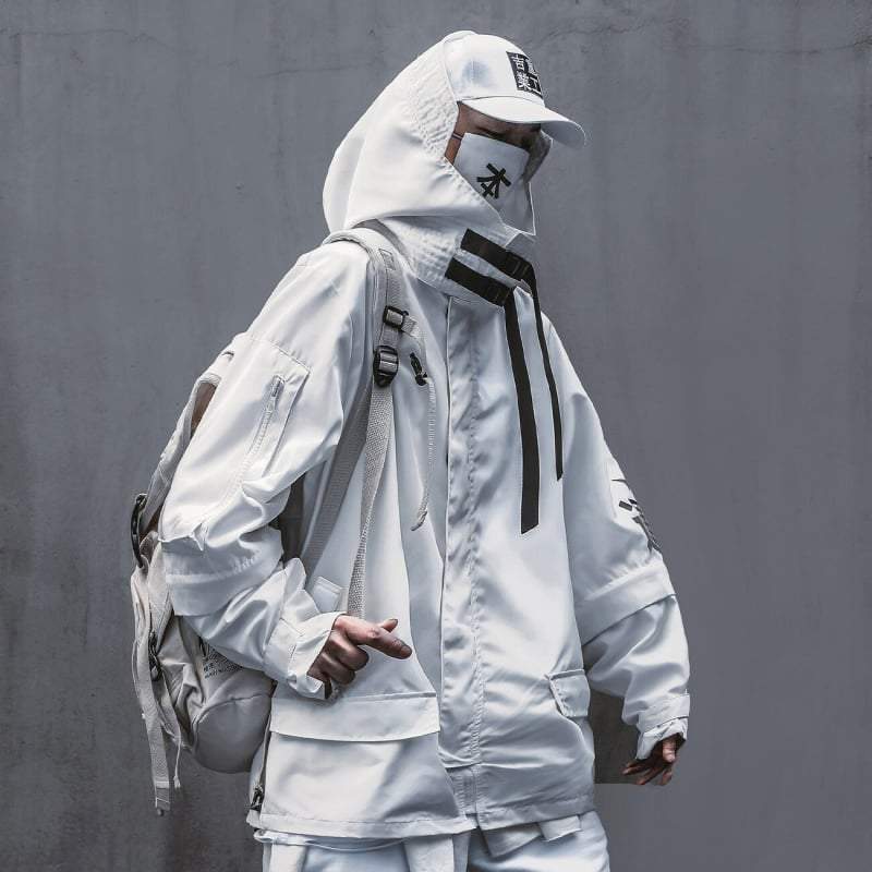 akiki/アキキ/pre order】mini jacket/white Usagi WindBreaker (white) - noasanno | 60% - Asian Fashion