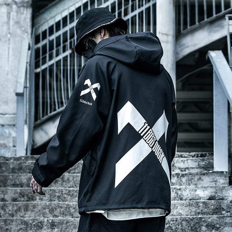ジャケット・アウター WANSIE DRAWCORD LIGHT MODS COAT BLACK Harajuku Techwear Jacket | CYBER TECHWEAR® – Cyber Techwear