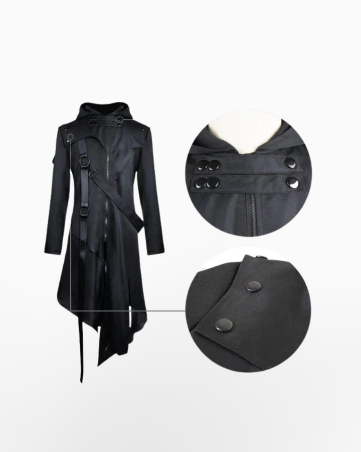 ジャケット・アウター REVERBERATE / LONG COAT / BLACK long-black-techwear-