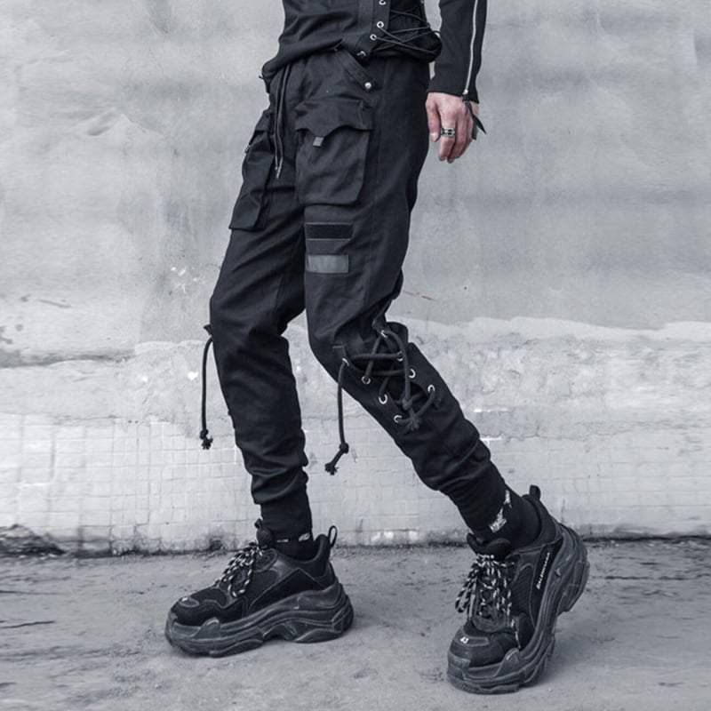 パンツ THEREDTHREAD G tech pants mini black Techwear-Black-Pants-cargo.jpg