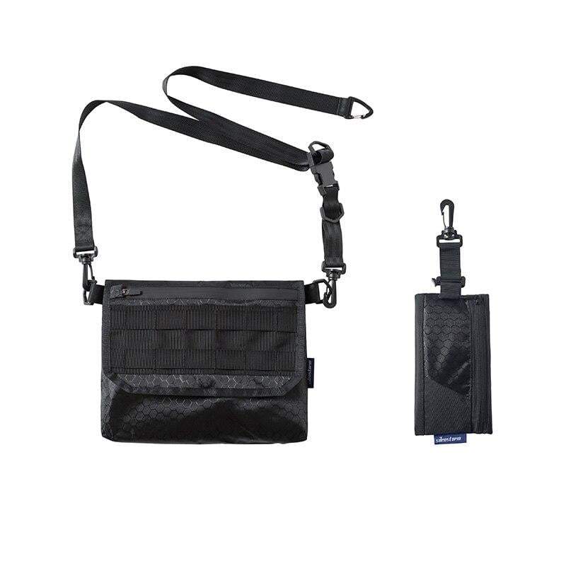 ★2023SS新作★CODE GRAPHY★TECH NYLON BUCKLE STRAP BAG Mandala Crafts Buckle Straps Adjustable Black Utility Straps