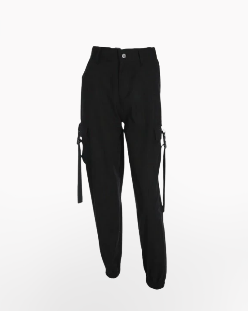 Techwear women's black tactical pants